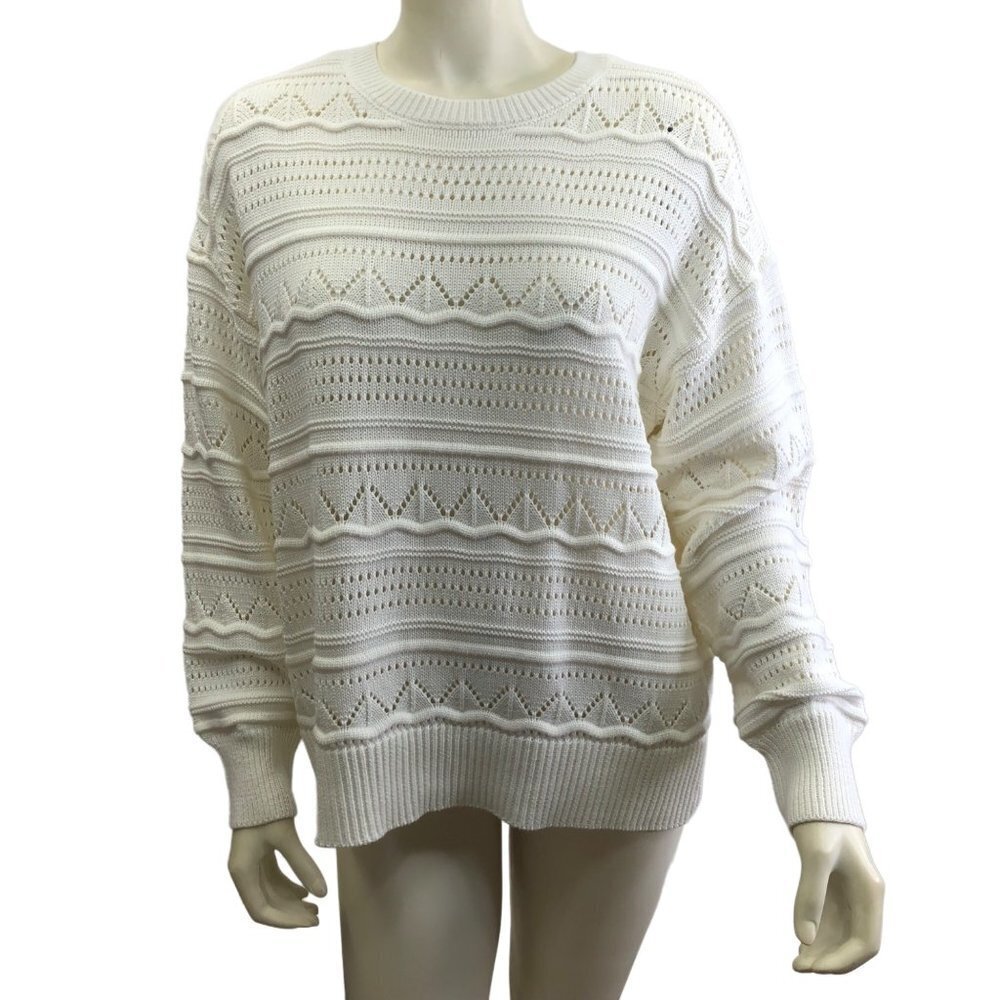 DESIGN 365 POINTELL CRE W NECK  SWEATER SIZE MD‎ NEW WITH TAG